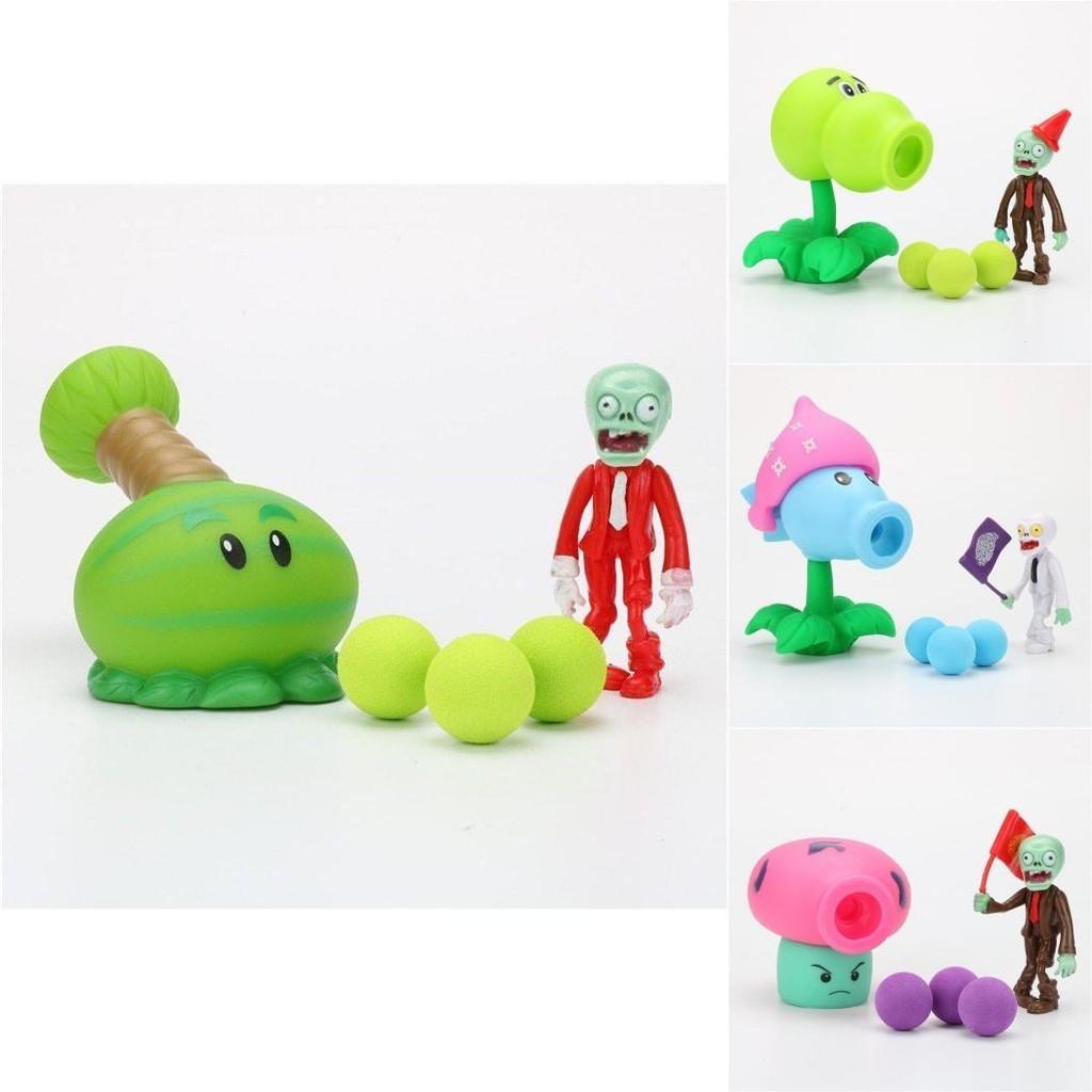Pvz Plants Vs Zombies Peashooter Pvc Action Figure Easter Wood Decoration For Kids