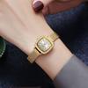 Vintage Female Quartz Watch With Waterresistant Alloy Strap For Elegant Office Wear