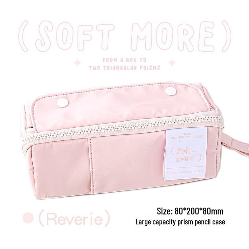 RosyPosy Korean Prism Pencil Case: Large Capacity, Transparent, Stylish, Student-Friendly Stationery Organizer.