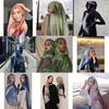 Ethnic Style Satin Polyester Shawl With Warmth Sun Shade For Women