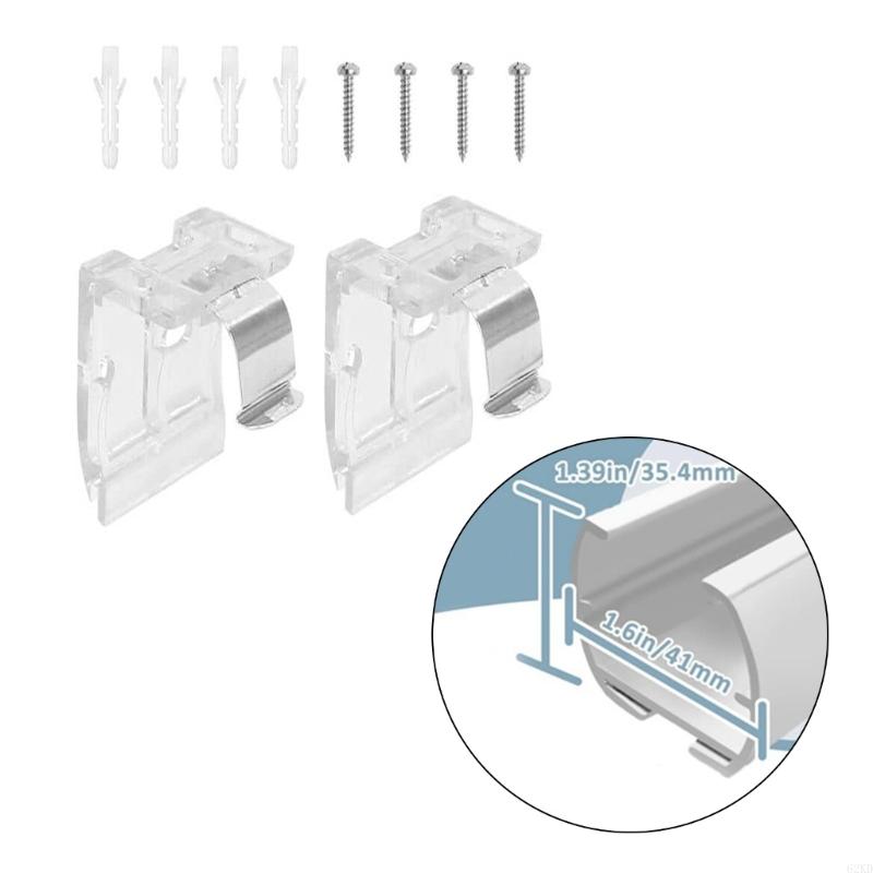 62KD 10/20Pcs 25mm Window Cordless Shade Mounting Brackets with Metal Clip Honeycomb Curtain Blinds Headrail Holder Tool