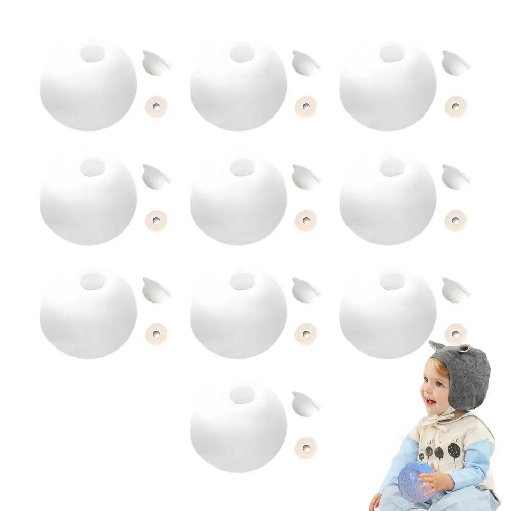 

10 шт. Набор пустых стресс-мячей Заготовки Молочный Набор для изготовления Шумный песок Инструмент для расширения Клейкая основа для снятия стресса Контейнер для взрослых 4cm 10PCS