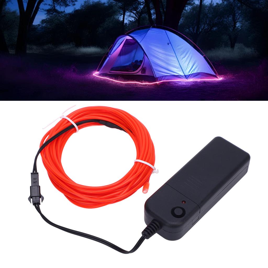 El Wire, 16.4ft Neon 360 Degrees  Cutta Light String Lights, Electroluminescent Neon Strobe Light, Batt Y Op Ated LED Lights for Party, Halloween, D
