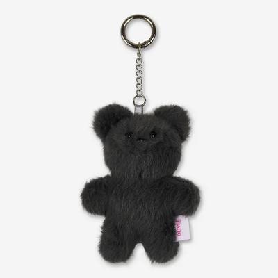 (Gift Wrapping) Olivet Baby Bear Keychain (Olgomi) - Dark Grey Teddy Bear Keyring