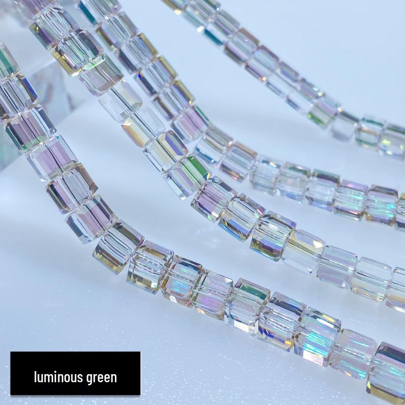 Multi-Faceted Crystal Glass Square Beads: 4/6/8mm Sugar Cubes for DIY Jewelry, Loose Beading with Holes
