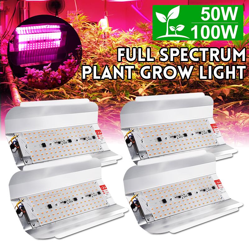 Buy AC 220V 50W 100W Full Spectrum LED Plant Flower Grow Flood Light