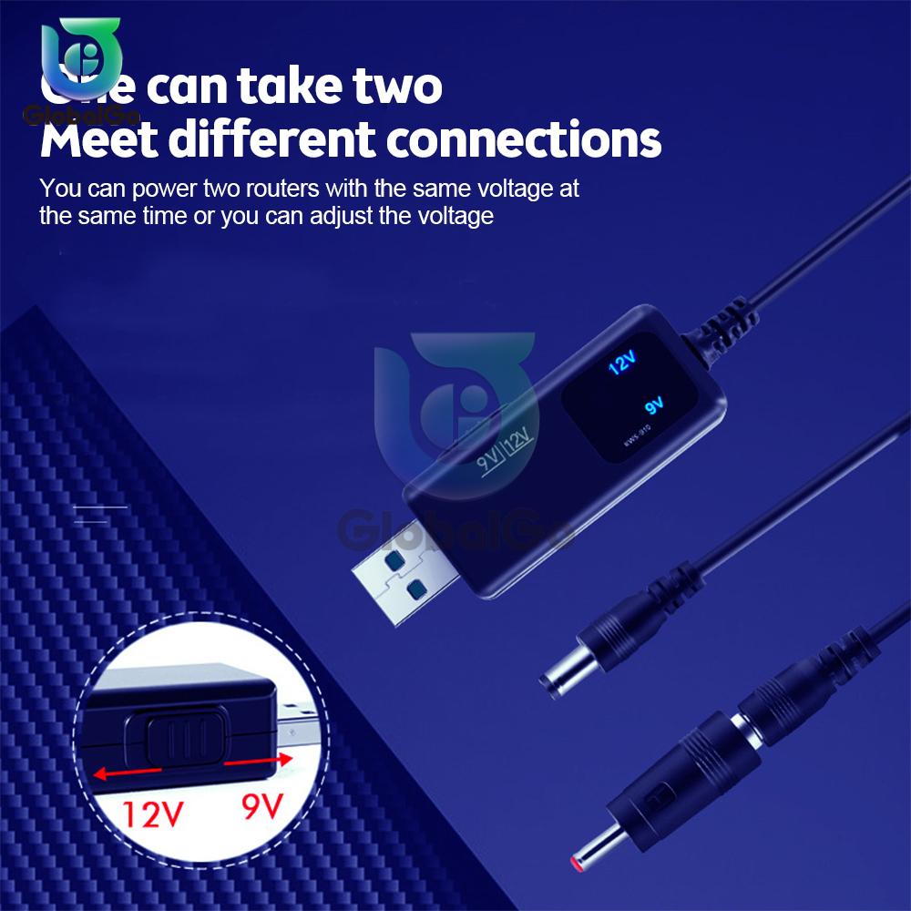 USB Power Boost Line DC 5V To 9V/12V Step UP Module USB Converter Adapter Router Cable 2.1x5.5mm Plug