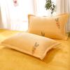 Flower Flannel Pillowcase Winter Warm Flannel Comfortable Pillow Cover Cartoon Printed Coral Fleece Velvet Pillowcase