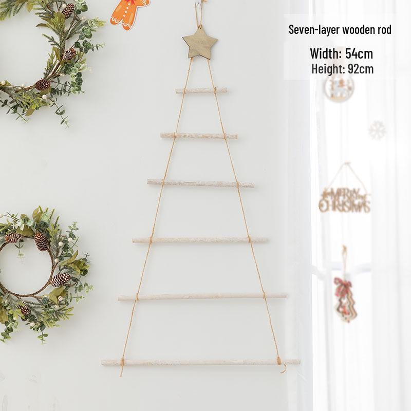 Wooden Triangle Christmas Tree Ornaments - Mall Window Display Decoration Props