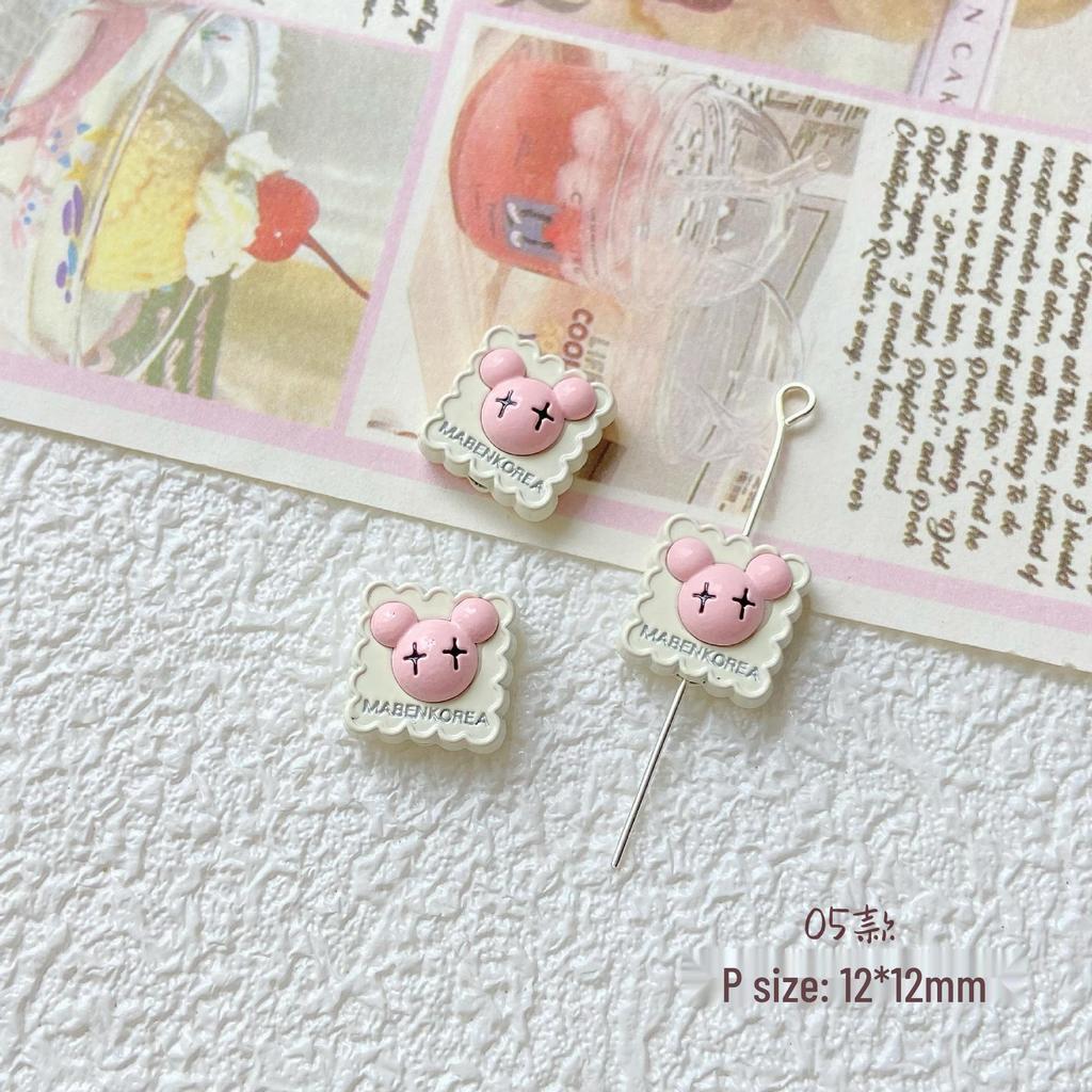 Pink White Bunny Bear Camera Cat Alloy Beaded Charm Bracelet/Necklace Accessories