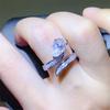 3 Carat Moissanite Water Drop Twisted Ring in D Color, New Arrival for Women, European and American Style.