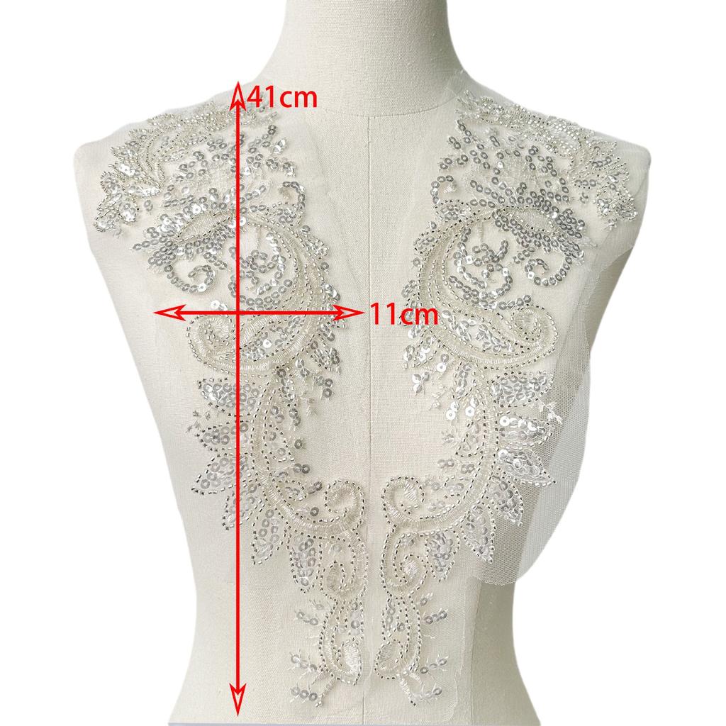 Specially For European And American Beaded Sequined Collar Placket Front Collar Bridal Dress Wedding Decoration Accessories