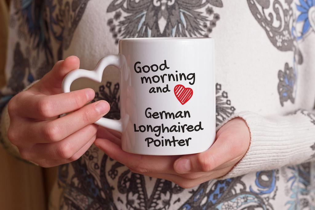 German Wirehaired Pointer I - cup with a dog, adorable cup with a heart-shaped handle, universal gift from the Art-Dog brand
