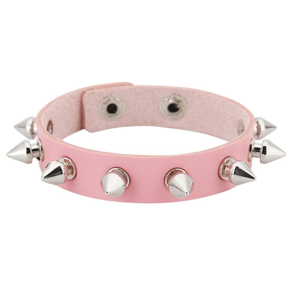 Black Goth Bracelets For Women Punk Boho Emo Spike Rivets PU Leather Bracelet Cuff Bangles Festival Jewelry Party Gifts