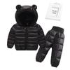 Winter Children Clothing Sets Baby Boy Warm Hooded Down Jackets Pants Clothing Sets Baby Girls Boys Snowsuit Coats