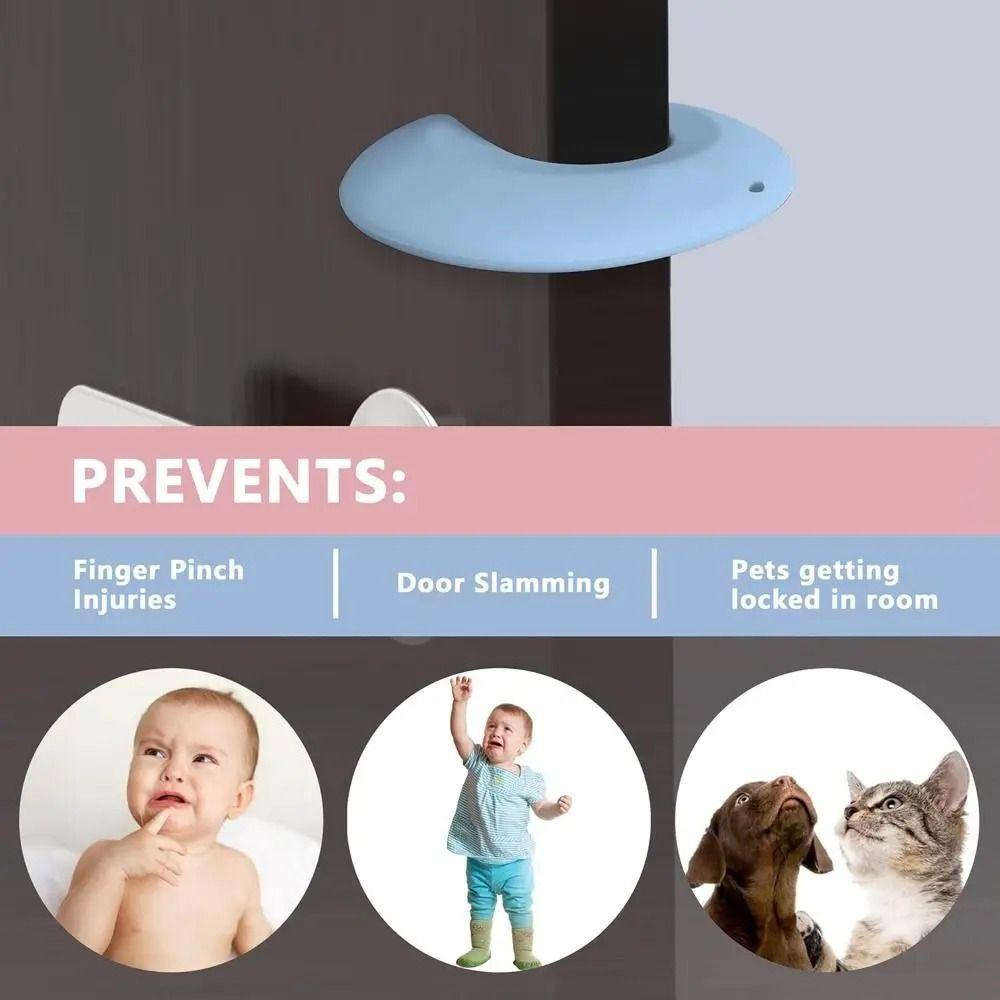 Easy Install Door Bang Stopper Pet Friendly Silicone Doorstop Flexible Door Pinch Guard  Cat