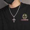 European & American Hip-Hop Cross Pendant Necklace with Diamonds