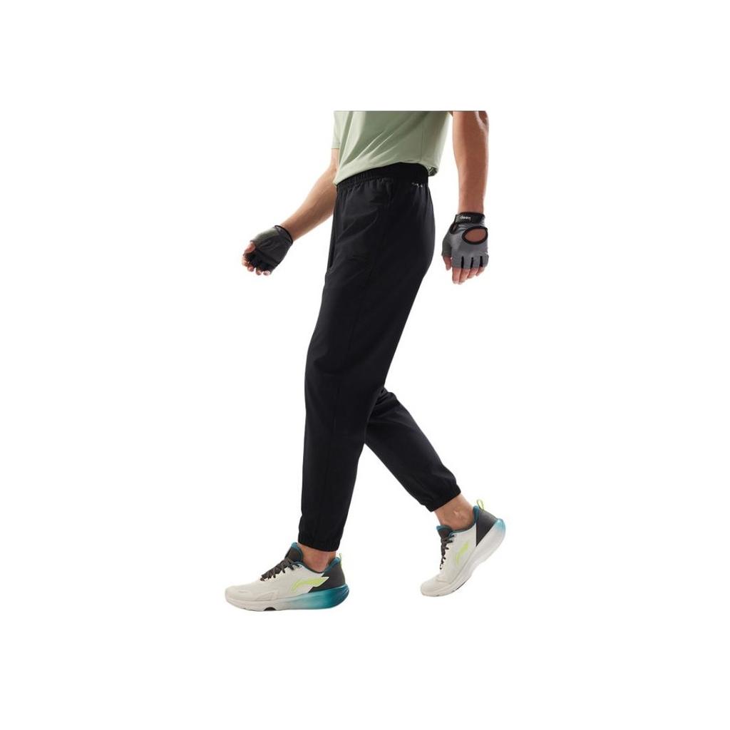 Li Ning Fitness Series Casual Comfortable Versatile Quick-Dry Sports Long Pants Men bottoms Black AYKV135-2