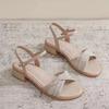 Fashion Fashion Retro Roman Sandals Womens 2025 Summer New Mid-Heel One-Word Buckle Womens Sandals Lady Style High Heels Women