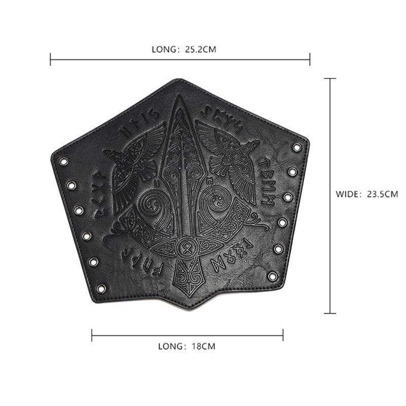 Medieval Retro Embossed Wristband Cosplay Stage Prop Knight Armguard Costume Matching Genuine Leather Embossed Arm Armor