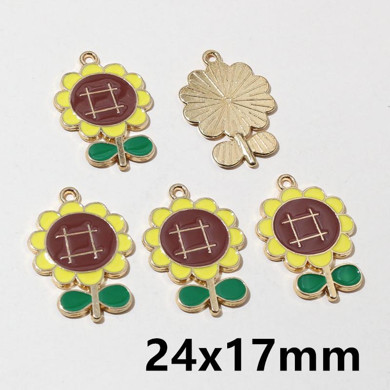 10pcs Enamel Flower Bee Honey Honeycomb Charms Pendant Alloy Metal for Necklace Earrings Bracelet DIY Jewelry Making Accessories