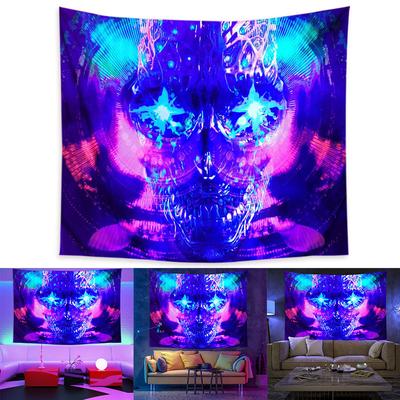 UV Fluorescent Tapestry Skeleton Print Wall Hanging Art Home Decor