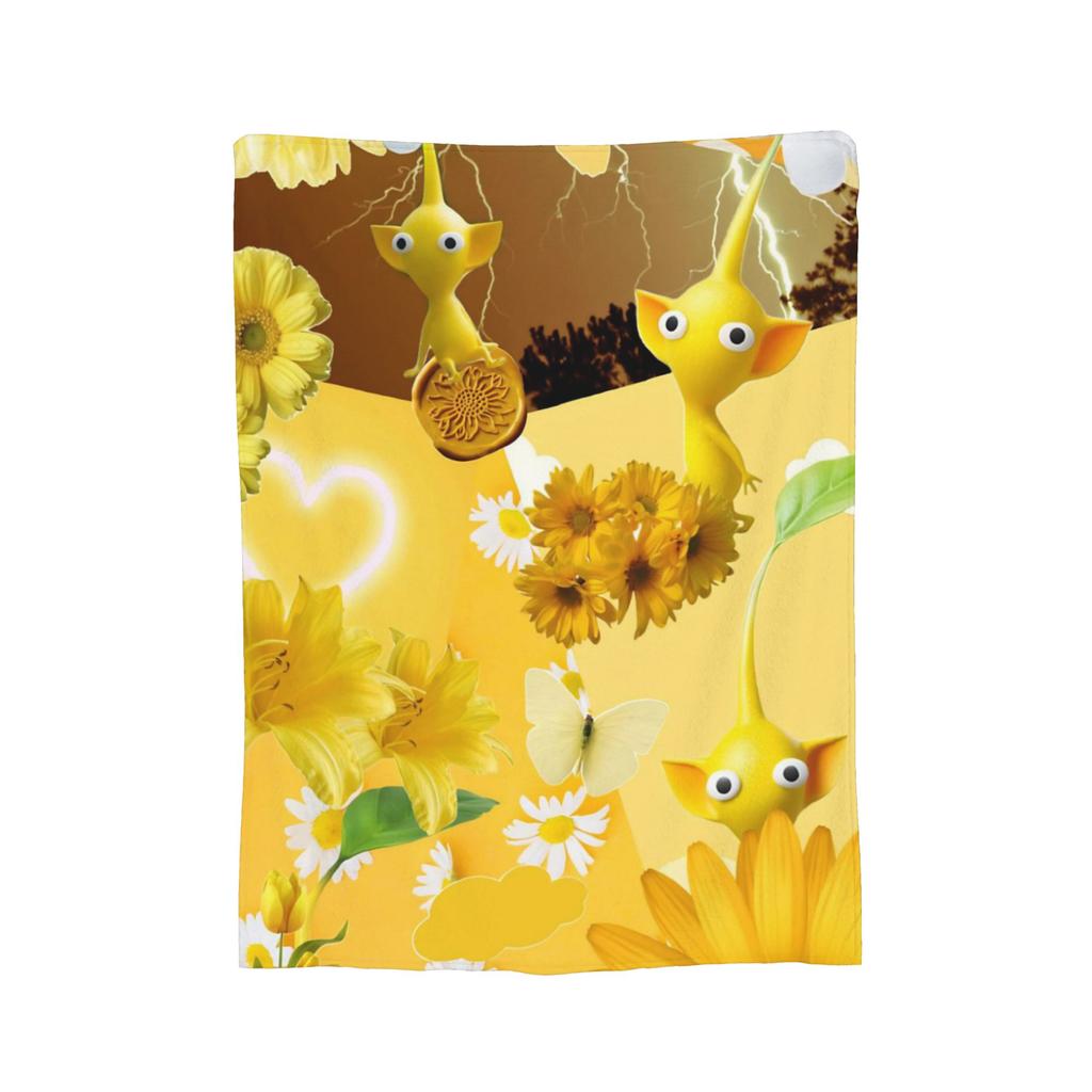 Game Cartoon Cute Pikmin Blanket Fleece All Season  Breathable Super Soft Throw Blanket for Sofa Travel Bedding Throws