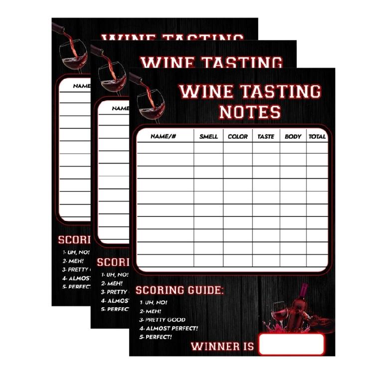 

Handy Wine Evaluation Sheets for Partygoers Pack of 3 1