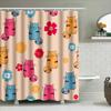 Creative Bath Shower Curtain Featuring Colorful Cartoon Cats Design for Home Bathroom Decor