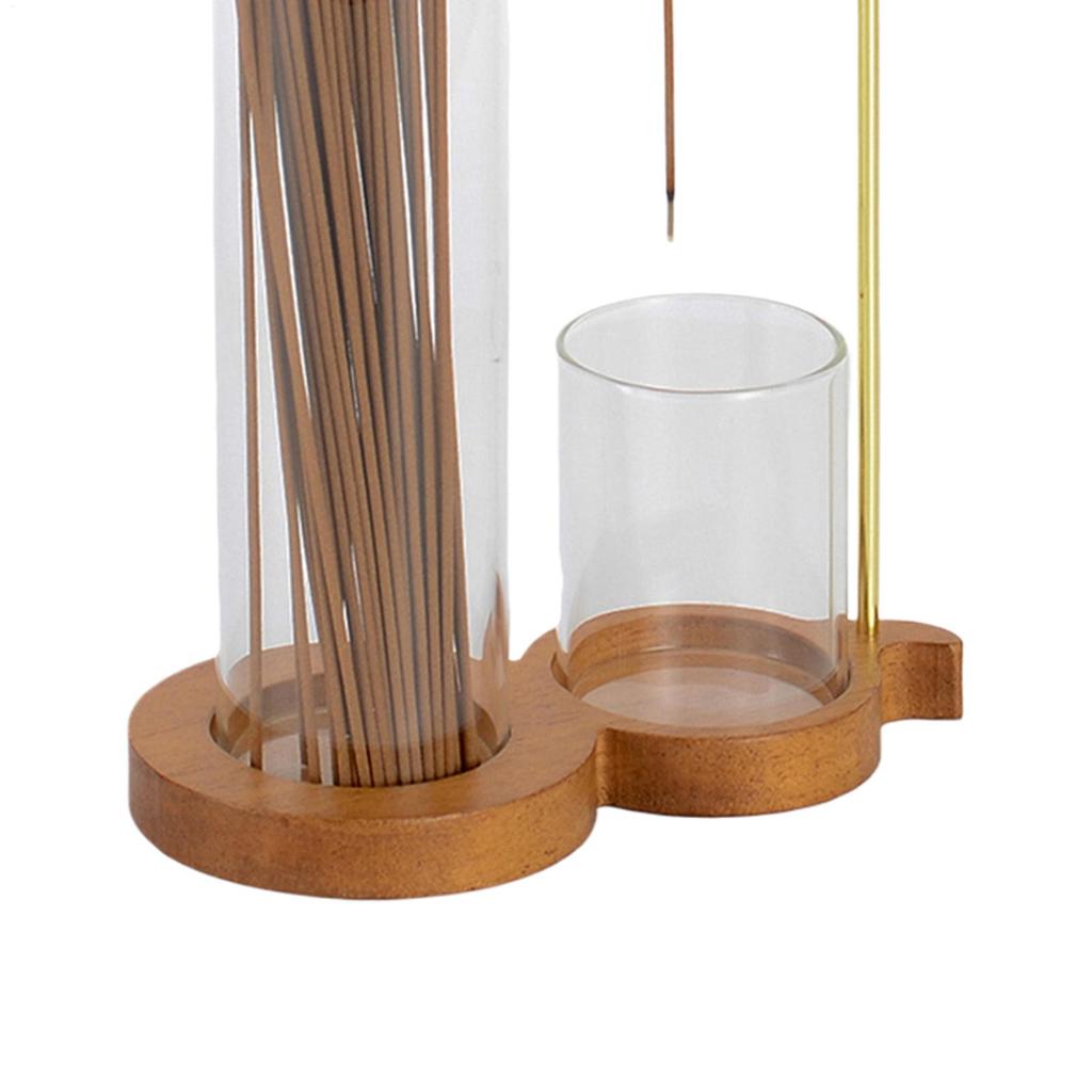 2 in 1 Incense Holder for Sticks Anti-Ash Flying Incense Incense Burne with Glass Ash Catcher and Incense Storage box for Yoga