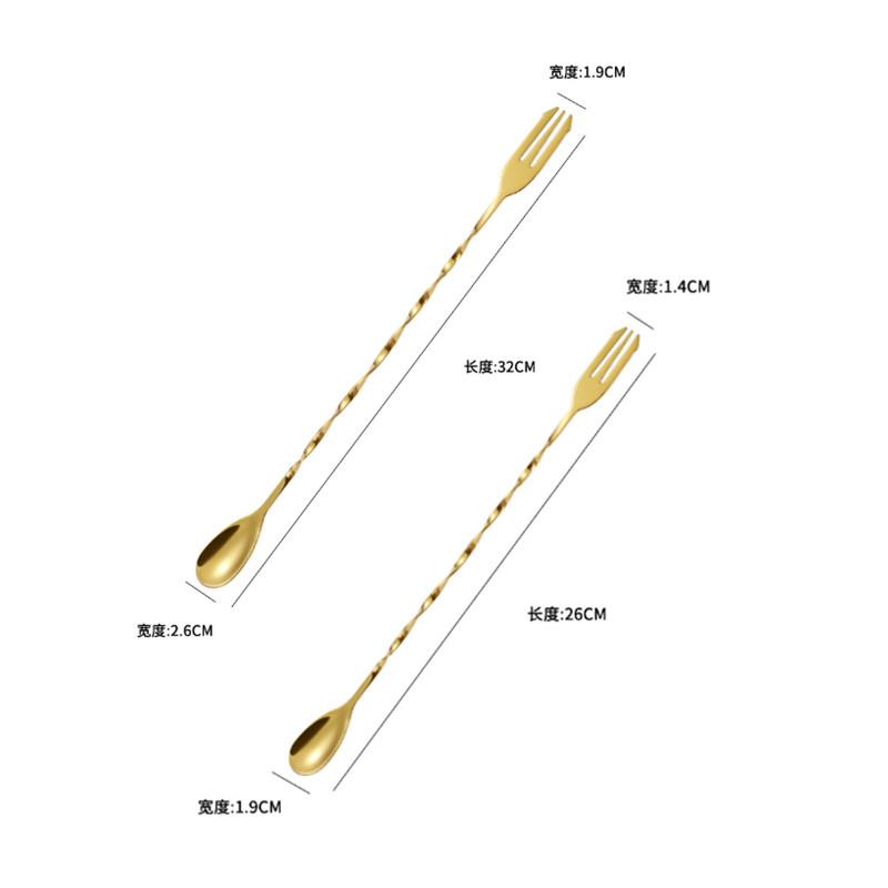 2 Stück Kreativer Langer Spiralgriff Cocktail Löffel Edelstahl Whisky Wein Mischlöffel Shaker Muddler Rührlöffel Barzubehör