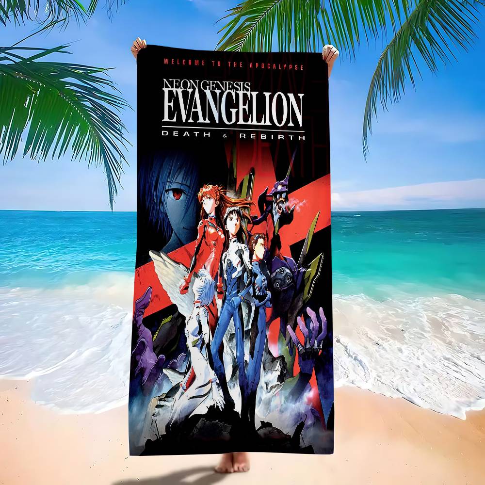 Asciugamano da Bagno Anime E-Evangelions Microfibra Morbido Assorbente Traspirante Per Bambina Bambini Decorativo Cartone Animato Asciugamano da Spiaggia