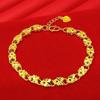 Sand Gold Women's Heart & Four-Leaf Clover Bracelet - Versatile Fashion Accessory