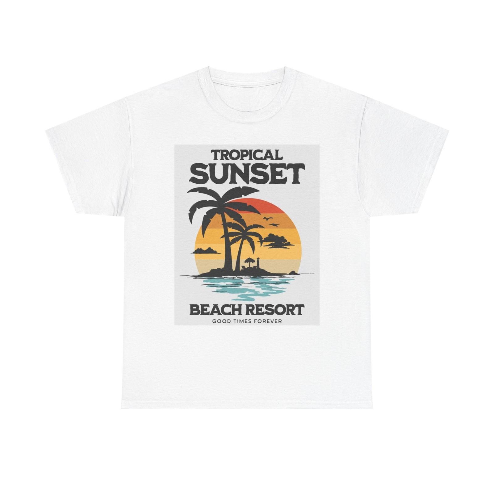 

Tropical Beach Resort Graphic T Shirt Mens Womens Tees Top Unisex Heavy Cotton Tee M