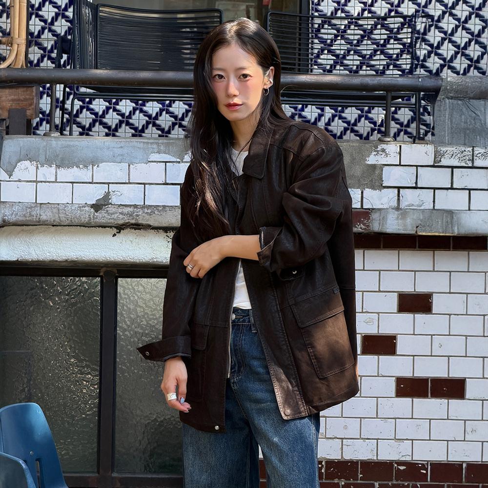 EBM Raw Leather Field Jacket Emq9Eot220
