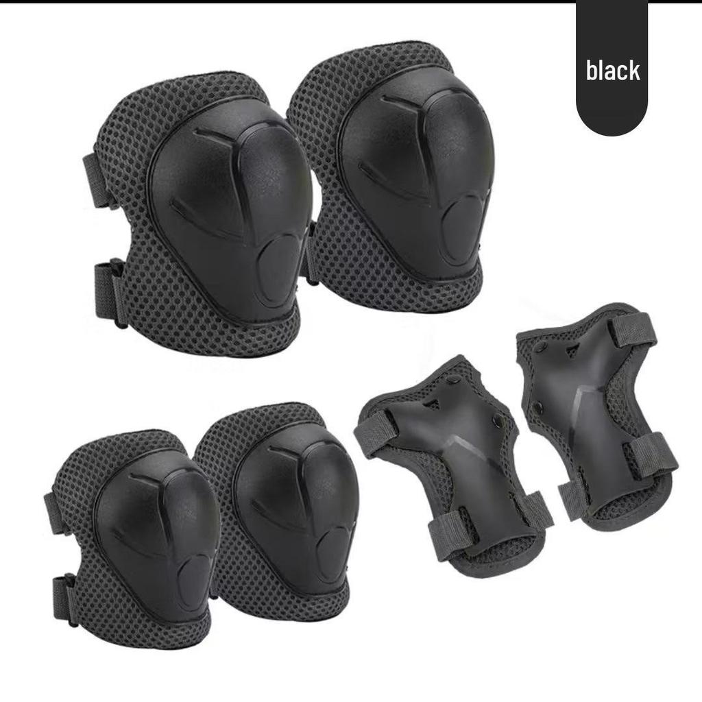 Kids' 6-Piece Protective Gear Set for Skating, Cycling, Skiing & Balance Biking - Thickened Knee Pads & Wrist Guards