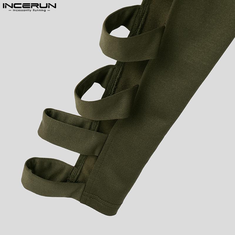 INCERUN Pánské mikiny s kapucí s dlouhým rukávem a krátkým rukávem