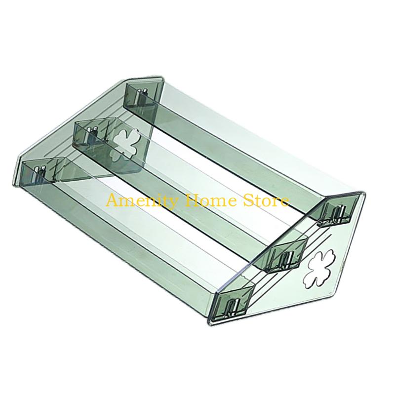 F26C Multi Level Storage Shelf Transparency Organizer with Step Designs Vertical Space Rack Cosmetics Stand