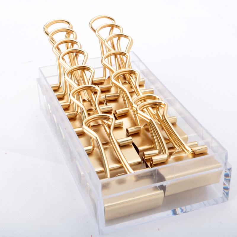 Gold Metal Dovetail Clip Ticket Collection Office Supplies Office Accessories Paper Clips Para Papel Paper Clip Binder Clips