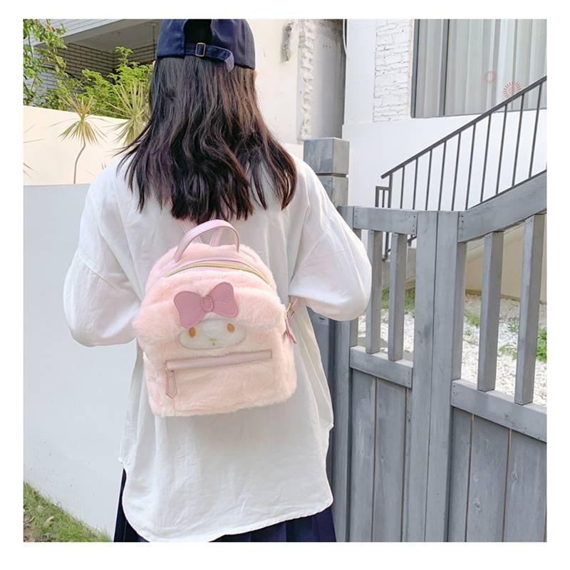 Cute Japanese Style Lolita Rabbit Plush Backpack For Kids