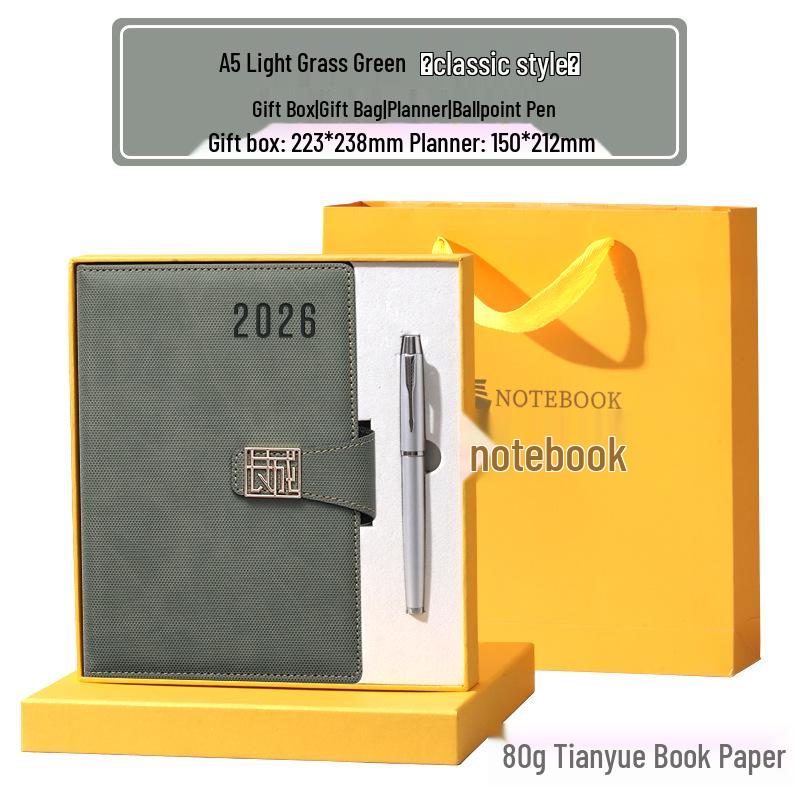 2026 Daily Planner & Business Notebook Set with Gift Box