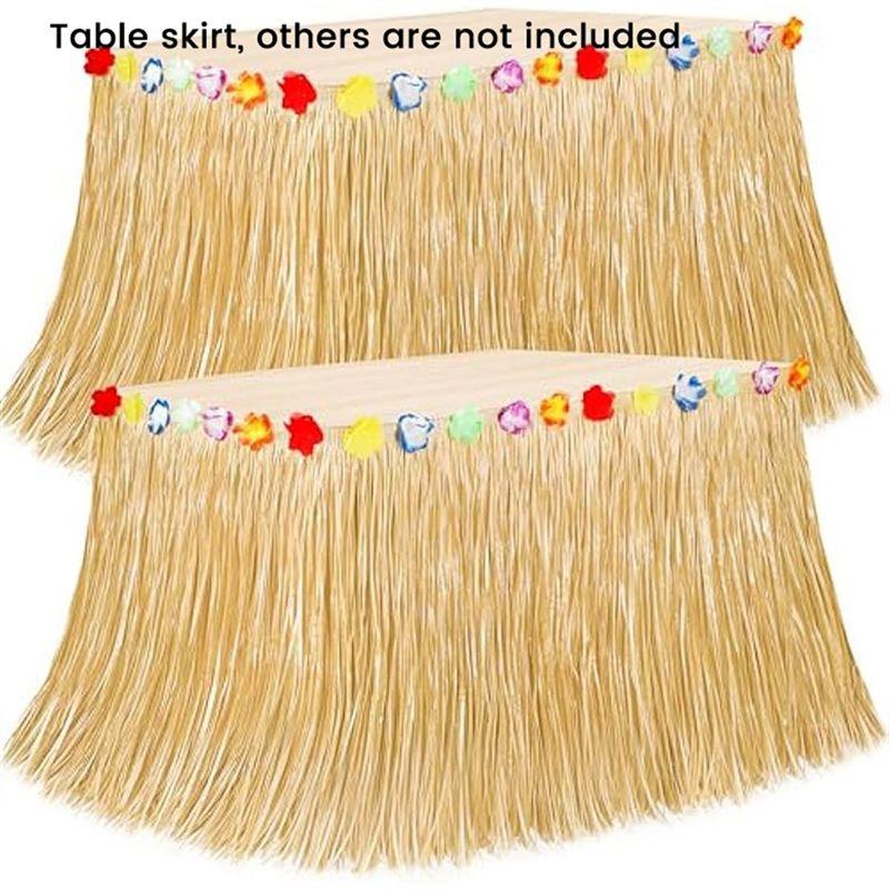 M-Modern-4Pack Luau Grass Table Skirt 9 Feet X 29.5 Inch Hawaiian Table Skirt As Shown For Tropical Hawaiian Luau Party Decorati