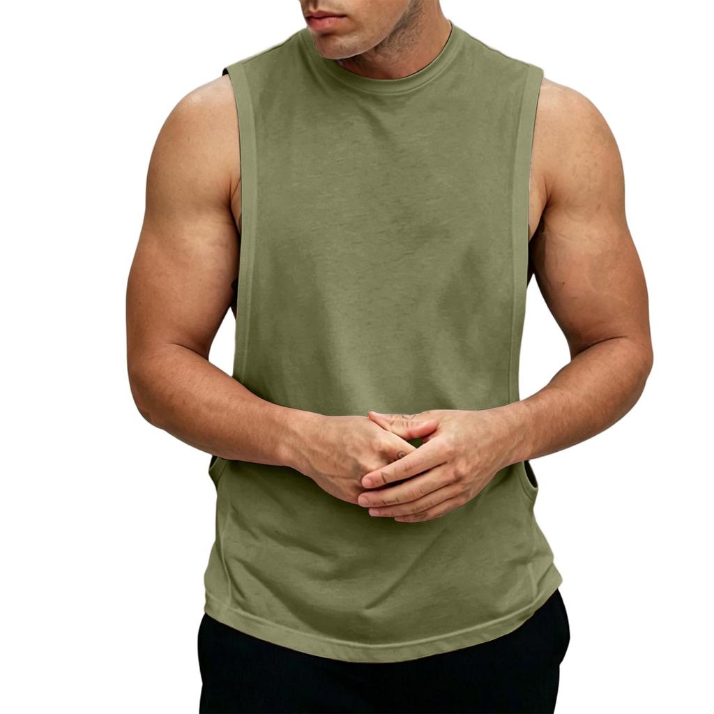 Men's Sleeveless Athletic Tank Top Muscle Shirt Gym Fitness Breathable Stretch Quick Dry Sports Vest for Summer Training
