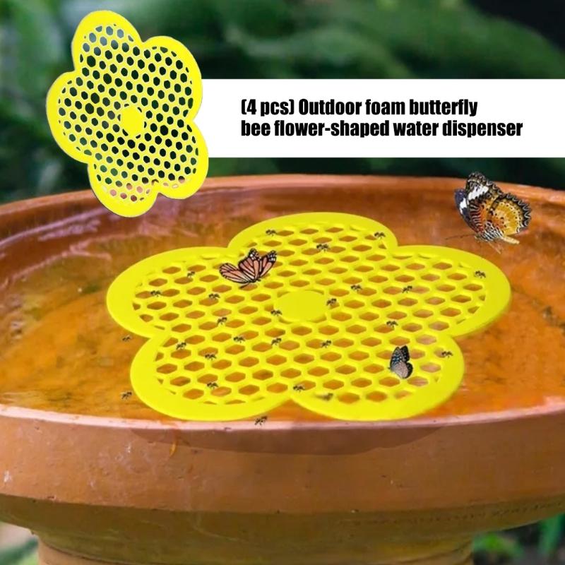 4PCs Floating Bees Watering Stations Platforms Garden Decoration Safe Landing Pads For Butterflies Pollinators In Pond