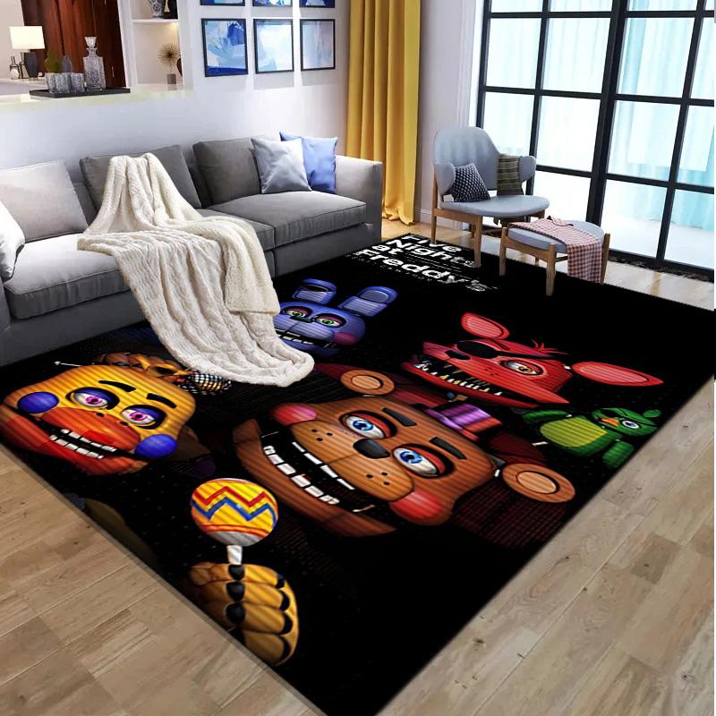 Five Nights at Freddy's Pattern Rug, Indoor/Outdoor Mat, for Picnic, Gameroom, Bedroom, Office, Living Room, Home Decor Carpet, Birthday Gift