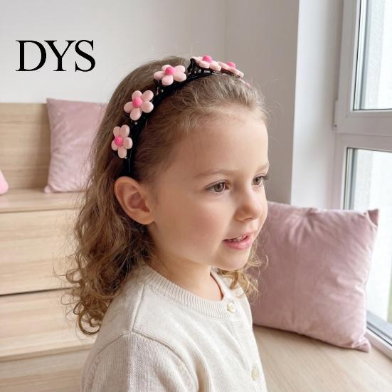 Non Slip Plastic Hair Bands Fashionable Flower/Fruit Headband with Clips for Girls, Accessory Thick Decorative Headwear Shower and Thin Hair,