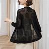 Middle Aged and Elderly Women's Long Knitted Cardigan with Summer Hollow Out Thin Design Paired with A Shawl and Air Conditioning Shirt