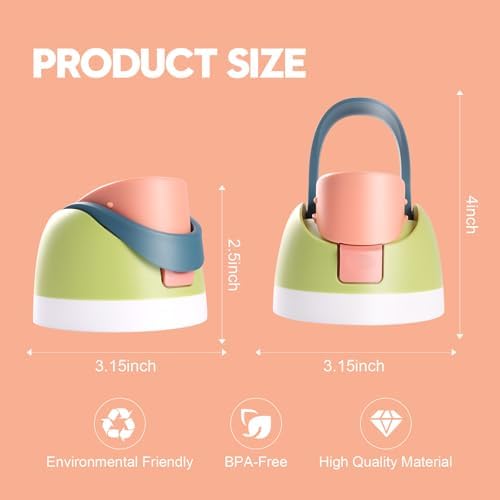 Thermos Cup Lid, Sealed Leak-proof Plastic Double Drinking Lid, Outdoor Portable Handle Fruit Cup Lid, Pink.