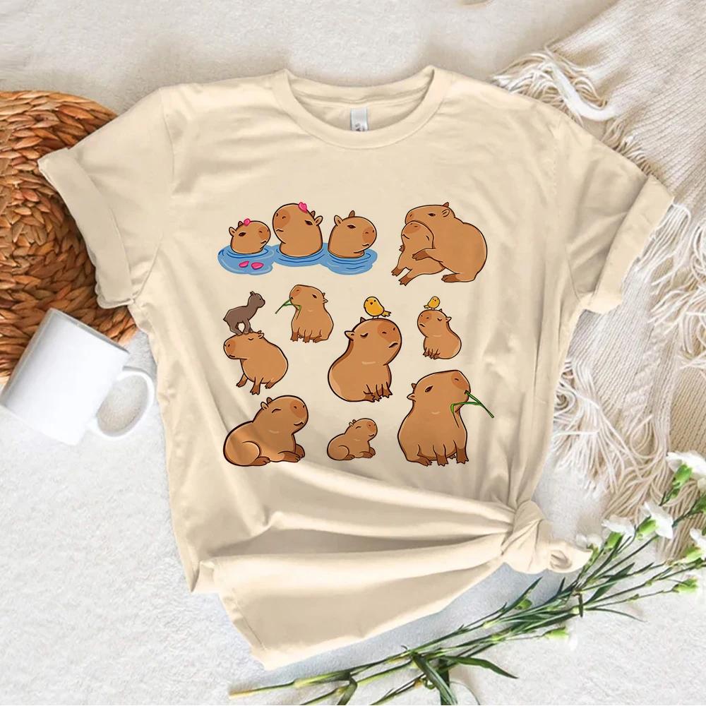 Капибара Капибара Футболка Женская Летняя Смешная Уличная Одежда Футболка FeУнисекс Дизайнерская Одежда Харадзюку S