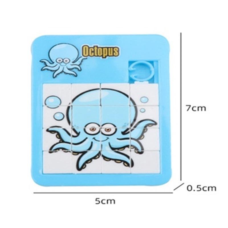 Cartoon Animals Sliding Puzzle 16 Grid Maze Puzzle Small Toys Kindergarten Gift Early Education Picture Recognition Toys